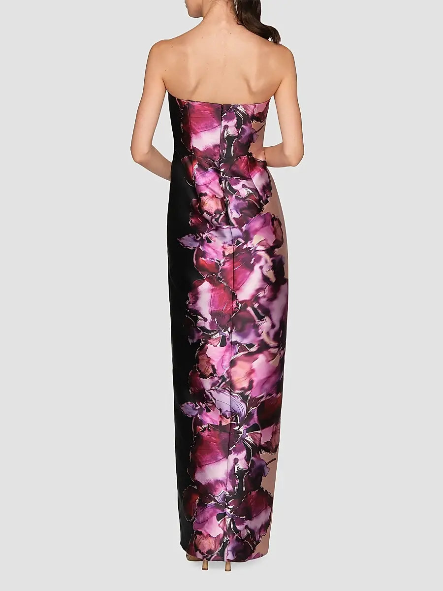Kay Unger Women's Alana Floral Mikado Column Gown | Thumbnail 4 Kay Unger Women's Alana Floral Mikado Column Gown | Thumbnail 4