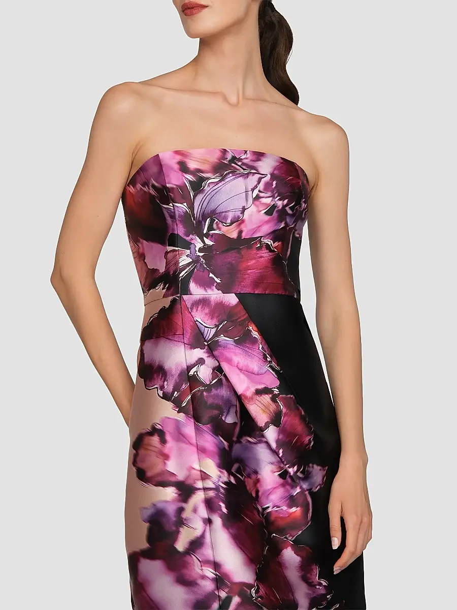 Kay Unger Women's Alana Floral Mikado Column Gown | Thumbnail 5 Kay Unger Women's Alana Floral Mikado Column Gown | Thumbnail 5