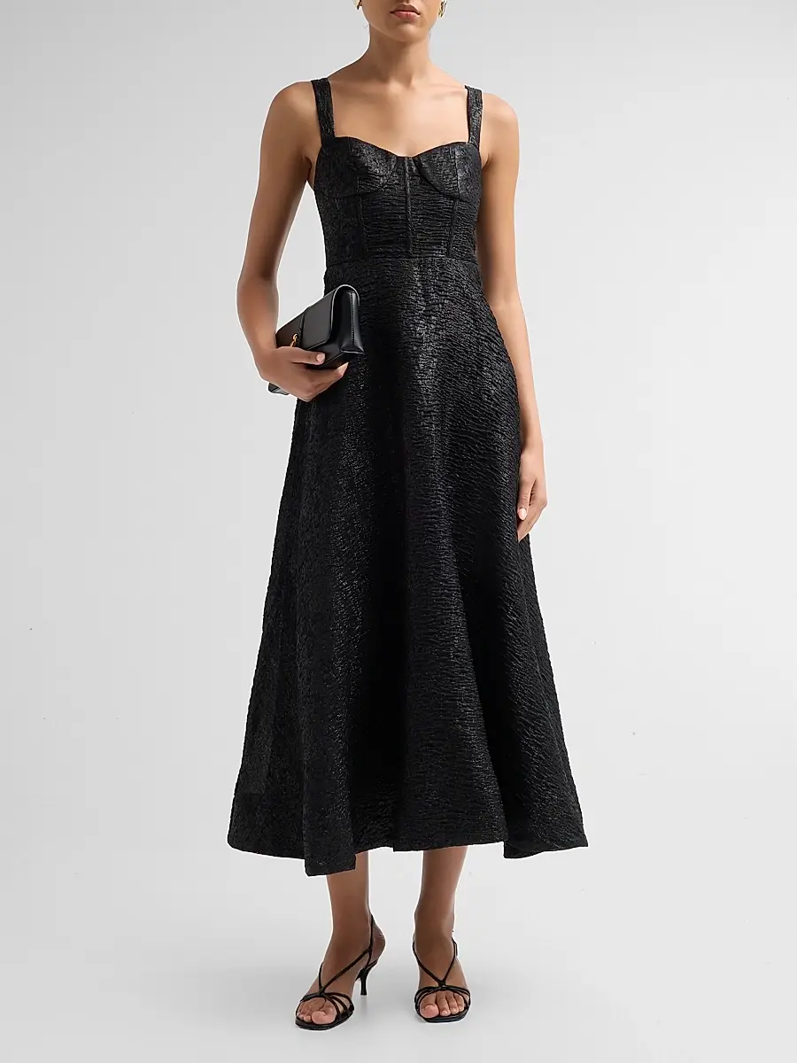 As It May Women's Julia Organza Jacquard Bustier Midi Dress | Thumbnail 2 As It May Women's Julia Organza Jacquard Bustier Midi Dress | Thumbnail 2