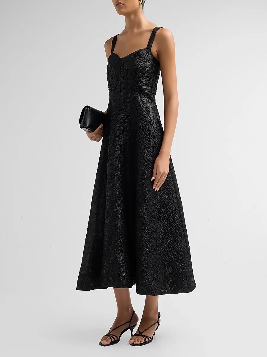 As It May Women's Julia Organza Jacquard Bustier Midi Dress | Thumbnail 4 As It May Women's Julia Organza Jacquard Bustier Midi Dress | Thumbnail 4