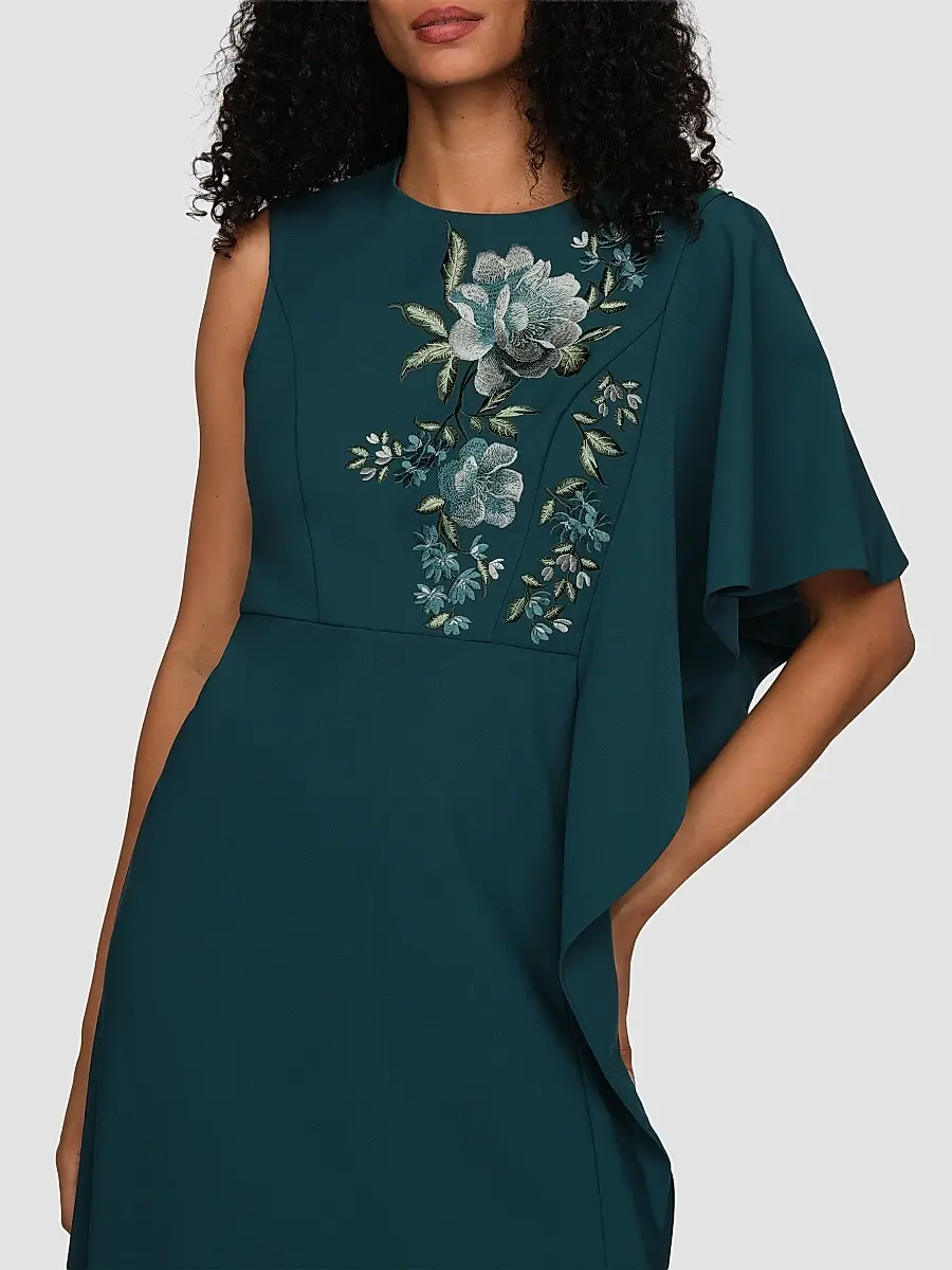 Kay Unger Women's Alisha Floral-Embroidered Caftan Gown | Thumbnail 5 Kay Unger Women's Alisha Floral-Embroidered Caftan Gown | Thumbnail 5