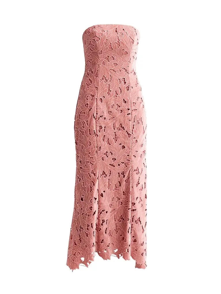 As It May Women's Aurelie Strapless Velvet Lace Midi Dress | Image 1 As It May Women's Aurelie Strapless Velvet Lace Midi Dress | Image 1