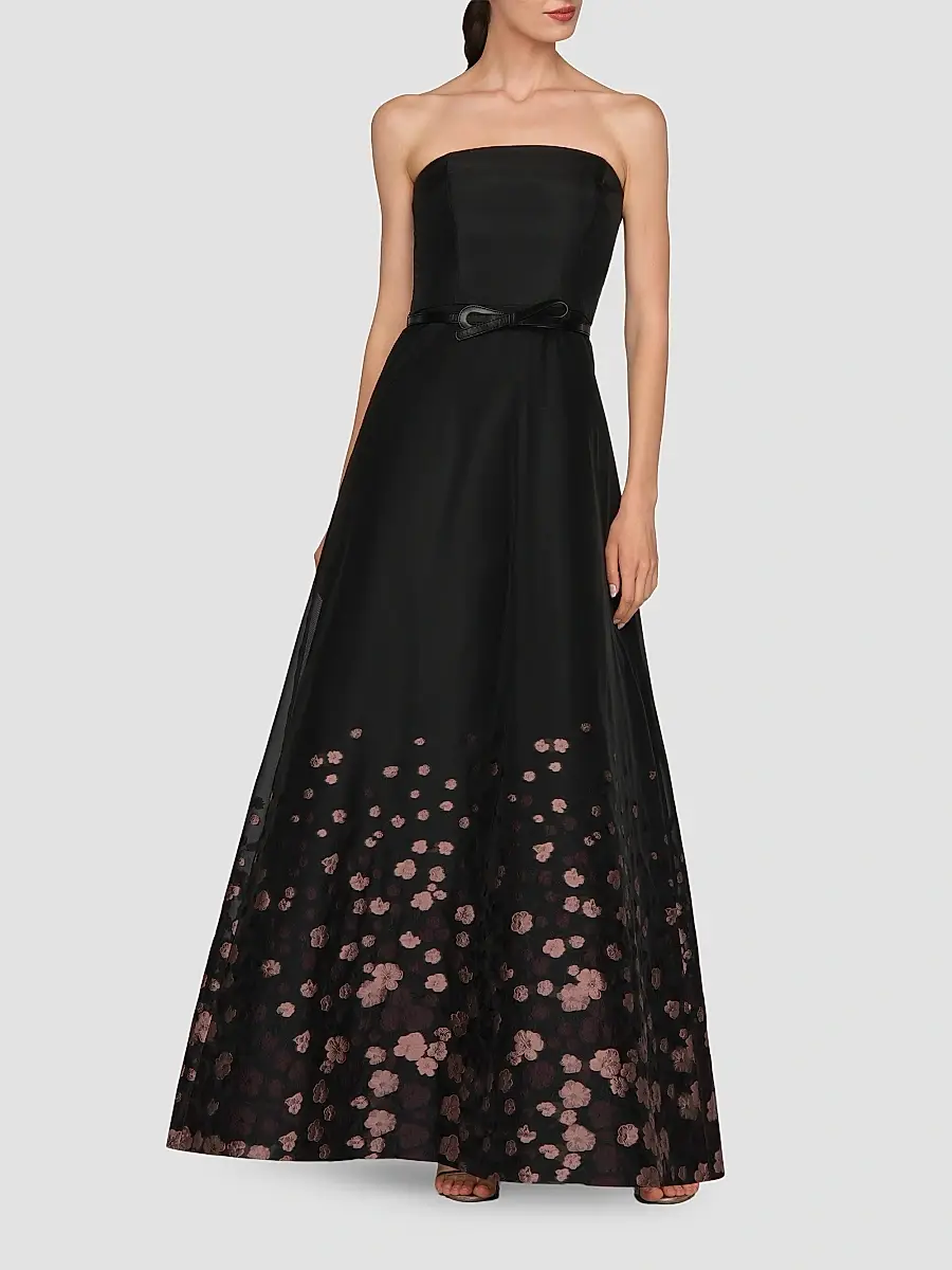 Kay Unger Women's Elenora Floral Organza Ball Gown | Thumbnail 2 Kay Unger Women's Elenora Floral Organza Ball Gown | Thumbnail 2