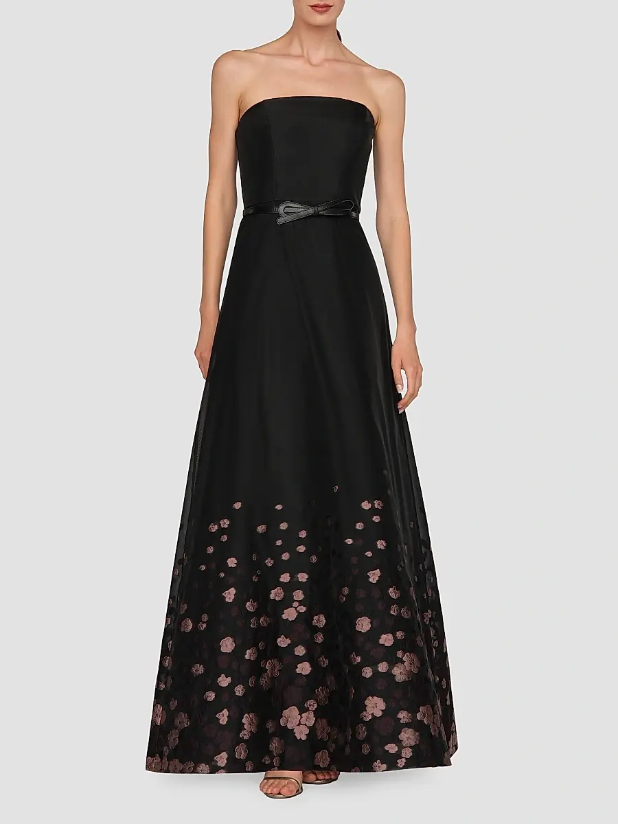 Kay Unger Women's Elenora Floral Organza Ball Gown | Thumbnail 3 Kay Unger Women's Elenora Floral Organza Ball Gown | Thumbnail 3