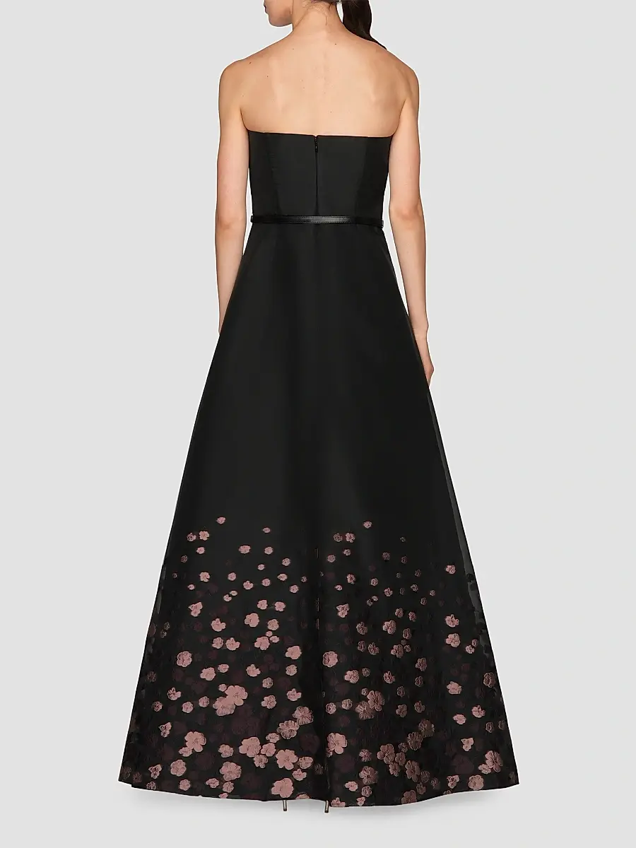 Kay Unger Women's Elenora Floral Organza Ball Gown | Thumbnail 4 Kay Unger Women's Elenora Floral Organza Ball Gown | Thumbnail 4