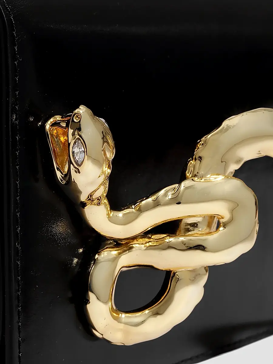 ALEXIS BITTAR Women's 14K-Gold-Plated & Leather Clutch - Black | Thumbnail 8 ALEXIS BITTAR Women's 14K-Gold-Plated & Leather Clutch - Black | Thumbnail 8
