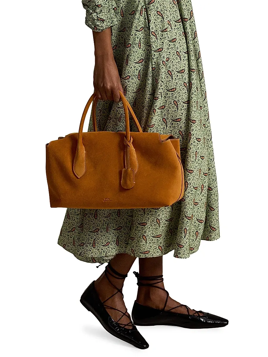 Polo Ralph Lauren Women's Bellport Suede Top Handle Bag | Thumbnail 2 Polo Ralph Lauren Women's Bellport Suede Top Handle Bag | Thumbnail 2