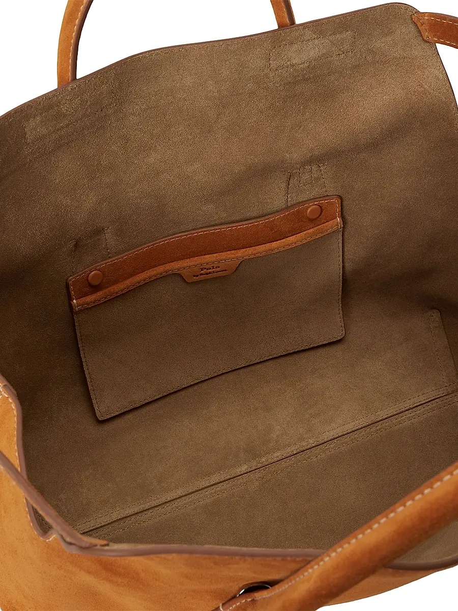 Polo Ralph Lauren Women's Bellport Suede Top Handle Bag | Thumbnail 6 Polo Ralph Lauren Women's Bellport Suede Top Handle Bag | Thumbnail 6