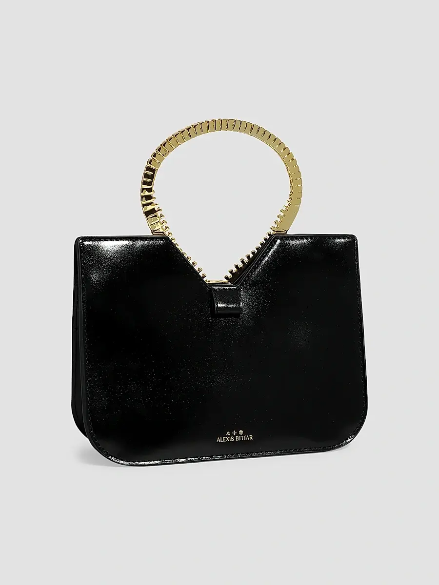 ALEXIS BITTAR Women's 14K-Gold-Plated Zipper & Leather Top Handle Bag | Thumbnail 3 ALEXIS BITTAR Women's 14K-Gold-Plated Zipper & Leather Top Handle Bag | Thumbnail 3