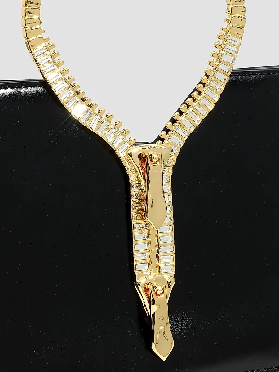 ALEXIS BITTAR Women's 14K-Gold-Plated Zipper & Leather Top Handle Bag | Thumbnail 6 ALEXIS BITTAR Women's 14K-Gold-Plated Zipper & Leather Top Handle Bag | Thumbnail 6