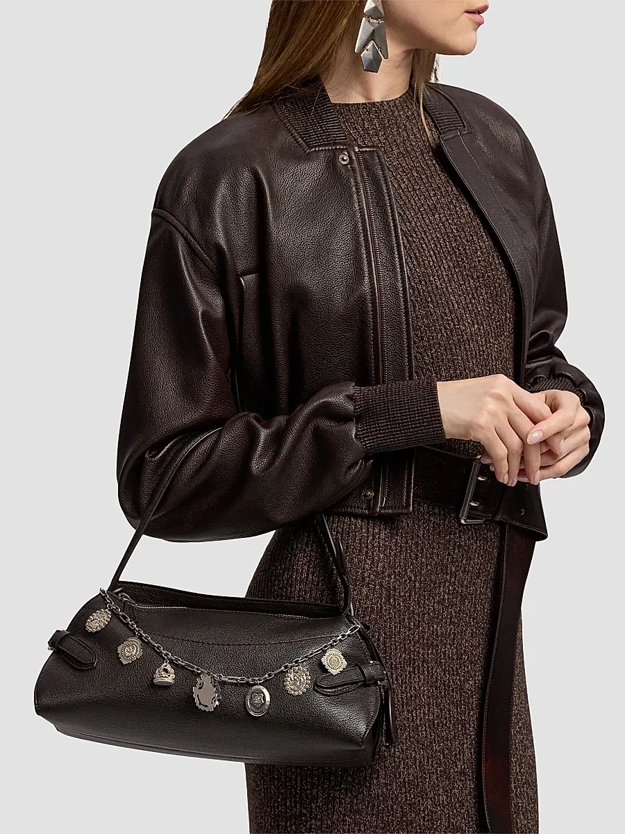Ralph Lauren Collection Women's The Ralph Charm-Detail Leather Shoulder Bag | Thumbnail 5 Ralph Lauren Collection Women's The Ralph Charm-Detail Leather Shoulder Bag | Thumbnail 5