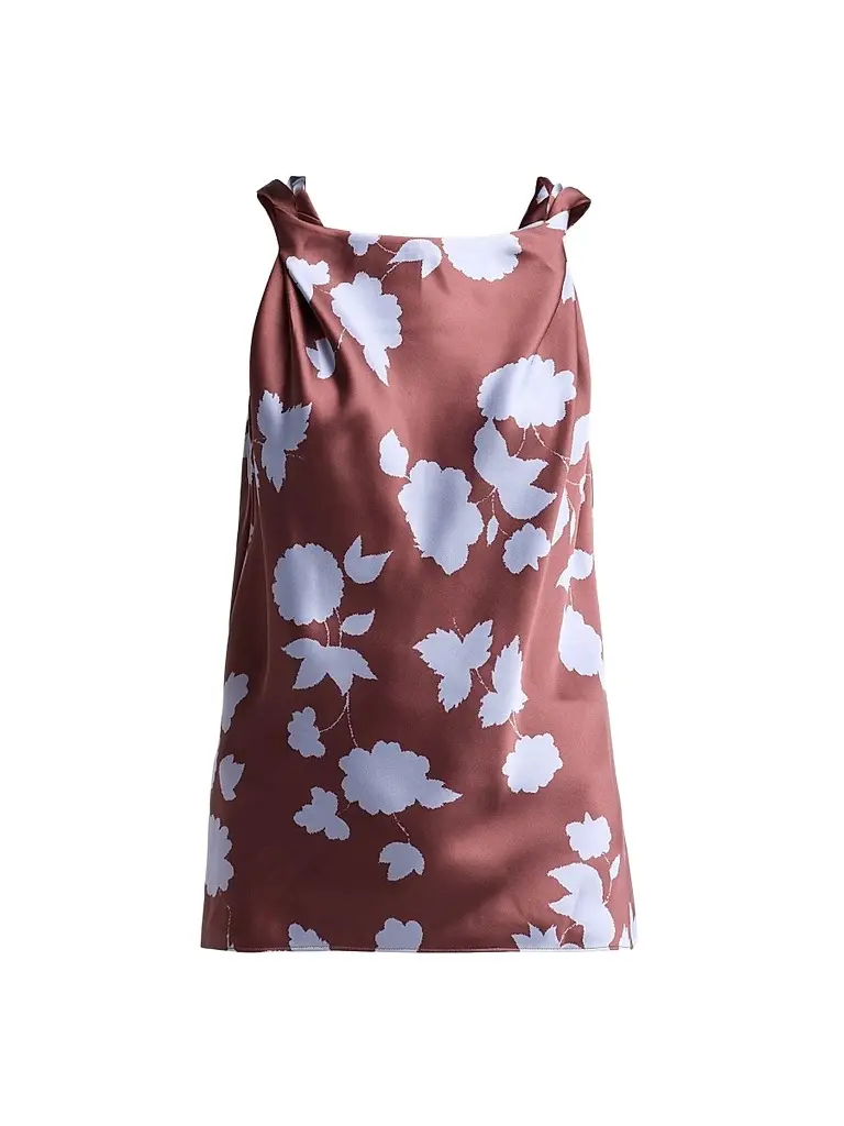 TANYA TAYLOR Women's Penny Floral Boatneck Top - Deep Redwood - Size 14 | Image 1 TANYA TAYLOR Women's Penny Floral Boatneck Top - Deep Redwood - Size 14 | Image 1