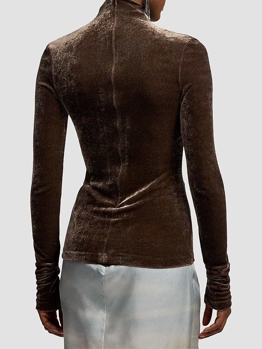 Ralph Lauren Collection Women's Ilene Velour Mockneck Top | Thumbnail 3 Ralph Lauren Collection Women's Ilene Velour Mockneck Top | Thumbnail 3