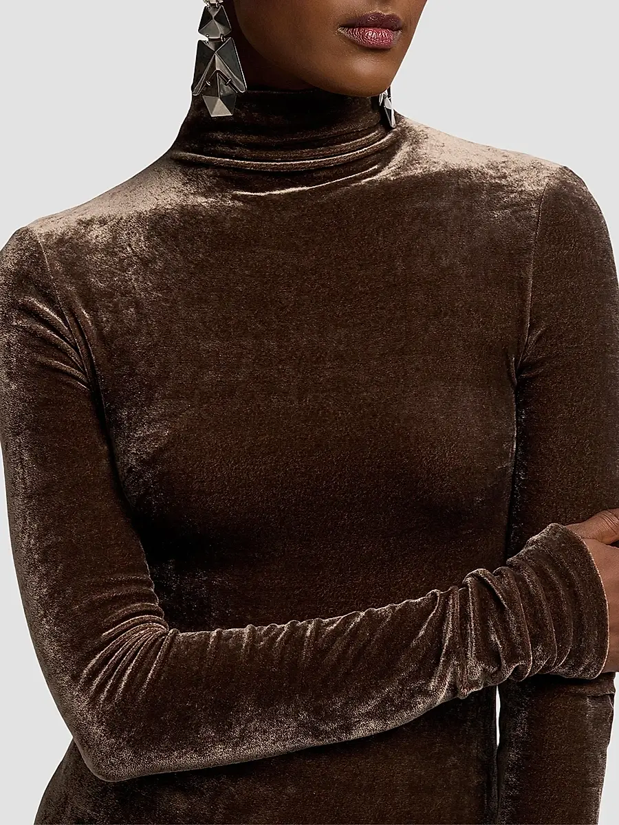 Ralph Lauren Collection Women's Ilene Velour Mockneck Top | Thumbnail 6 Ralph Lauren Collection Women's Ilene Velour Mockneck Top | Thumbnail 6