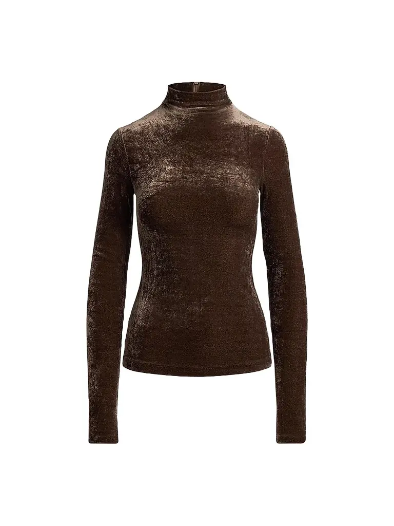 Women's Ilene Velour Mockneck Top Women's Ilene Velour Mockneck Top