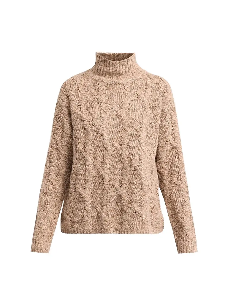 TANYA TAYLOR Women's Opaline Cable-Knit Turtleneck Sweater