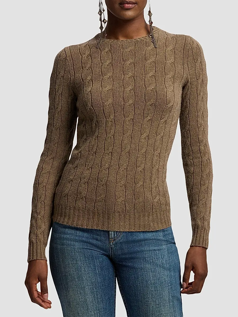 Ralph Lauren Collection Women's Cable-Knit Cashmere Sweater | Thumbnail 4 Ralph Lauren Collection Women's Cable-Knit Cashmere Sweater | Thumbnail 4