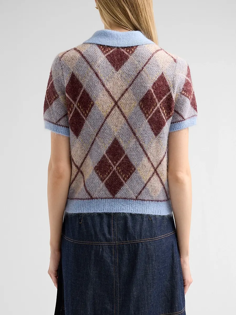 TANYA TAYLOR Women's Camilla Argyle Wool-Blend Sweater | Thumbnail 3