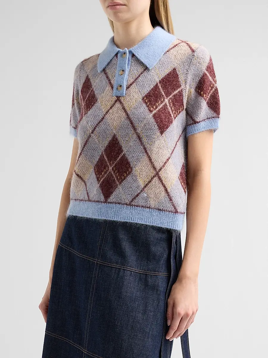 TANYA TAYLOR Women's Camilla Argyle Wool-Blend Sweater | Thumbnail 4