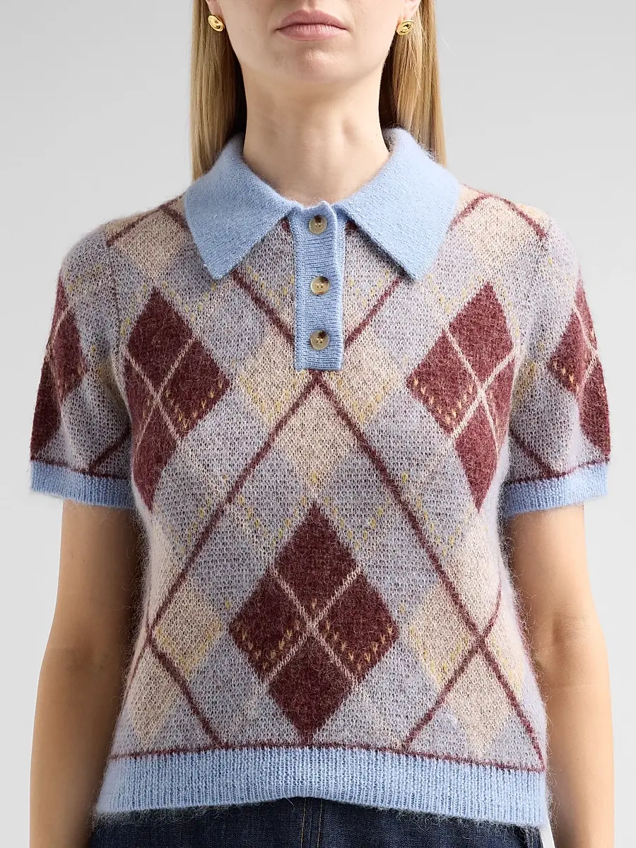 TANYA TAYLOR Women's Camilla Argyle Wool-Blend Sweater | Thumbnail 5