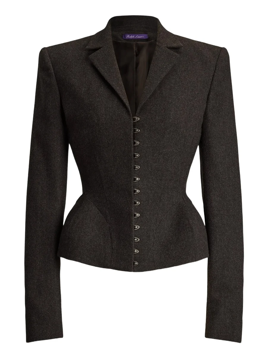 Ralph Lauren Collection Women's Joleene Herringbone Wool Flannel Jacket | Thumbnail 1 Ralph Lauren Collection Women's Joleene Herringbone Wool Flannel Jacket | Thumbnail 1