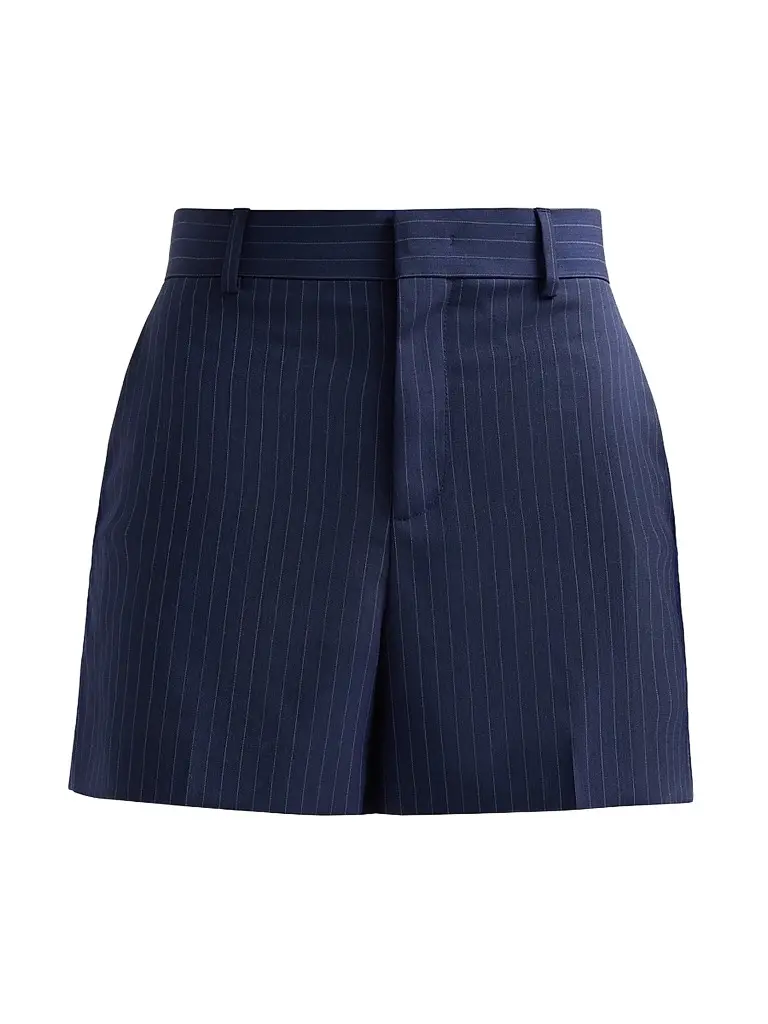 MOSCHINO Women's Pinstriped Wool Trouser Shorts | Image 1 MOSCHINO Women's Pinstriped Wool Trouser Shorts | Image 1