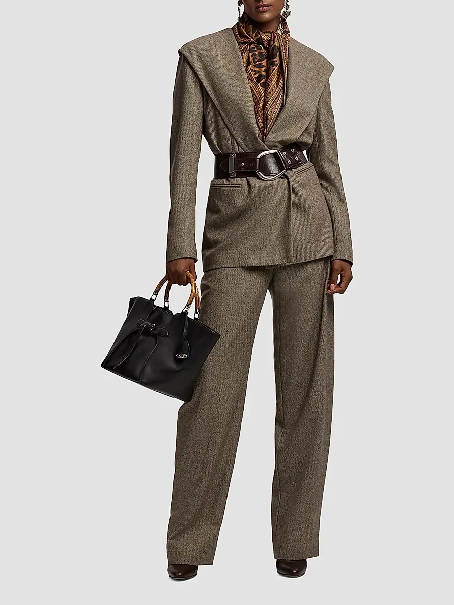 Ralph Lauren Collection Women's Leandre Birdseye Tweed Pants | Thumbnail 2