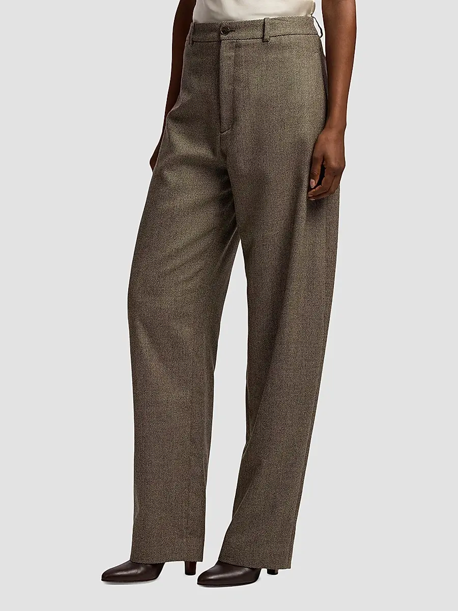 Ralph Lauren Collection Women's Leandre Birdseye Tweed Pants | Thumbnail 5
