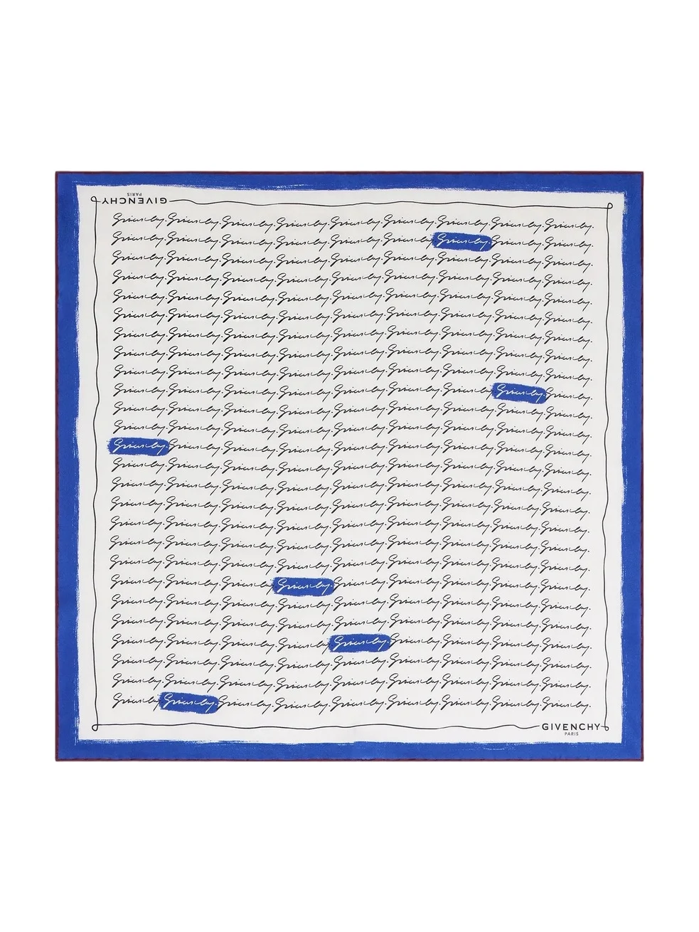 Givenchy Women's Small Square in Silk with Signature - Blue Multi