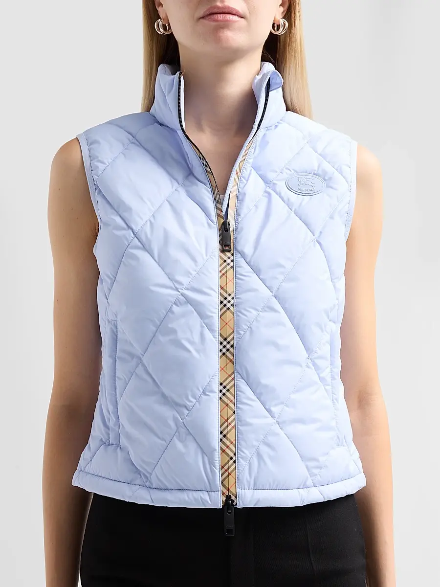 Burberry Women's Cheswick Check-Placket Quilted Vest | Thumbnail 5 Burberry Women's Cheswick Check-Placket Quilted Vest | Thumbnail 5