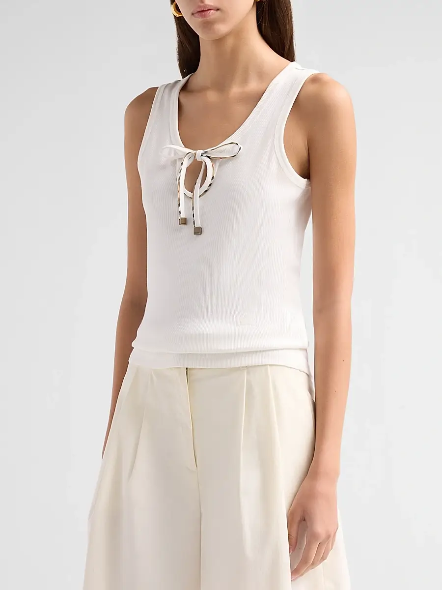 Burberry Women's Tierra Check Tie Tank | Thumbnail 4