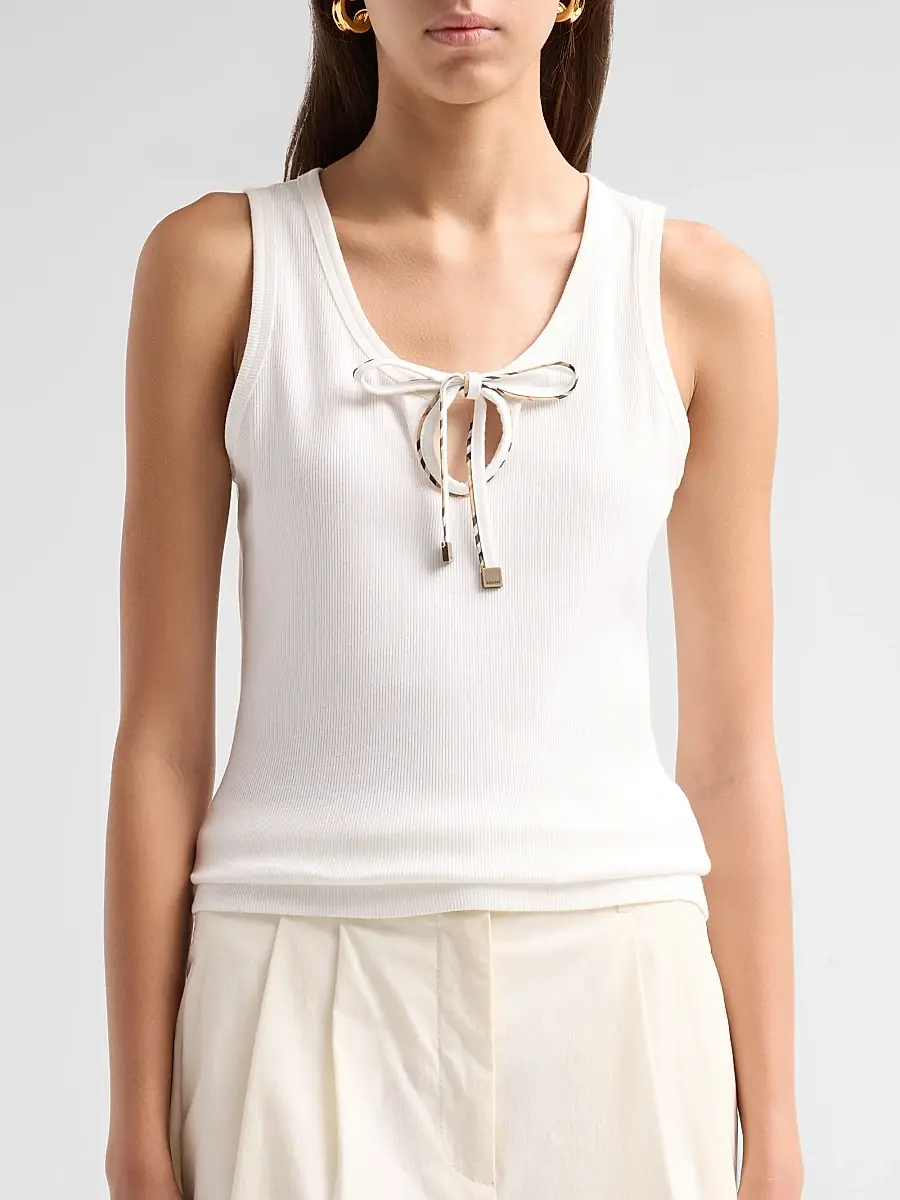 Burberry Women's Tierra Check Tie Tank | Thumbnail 5