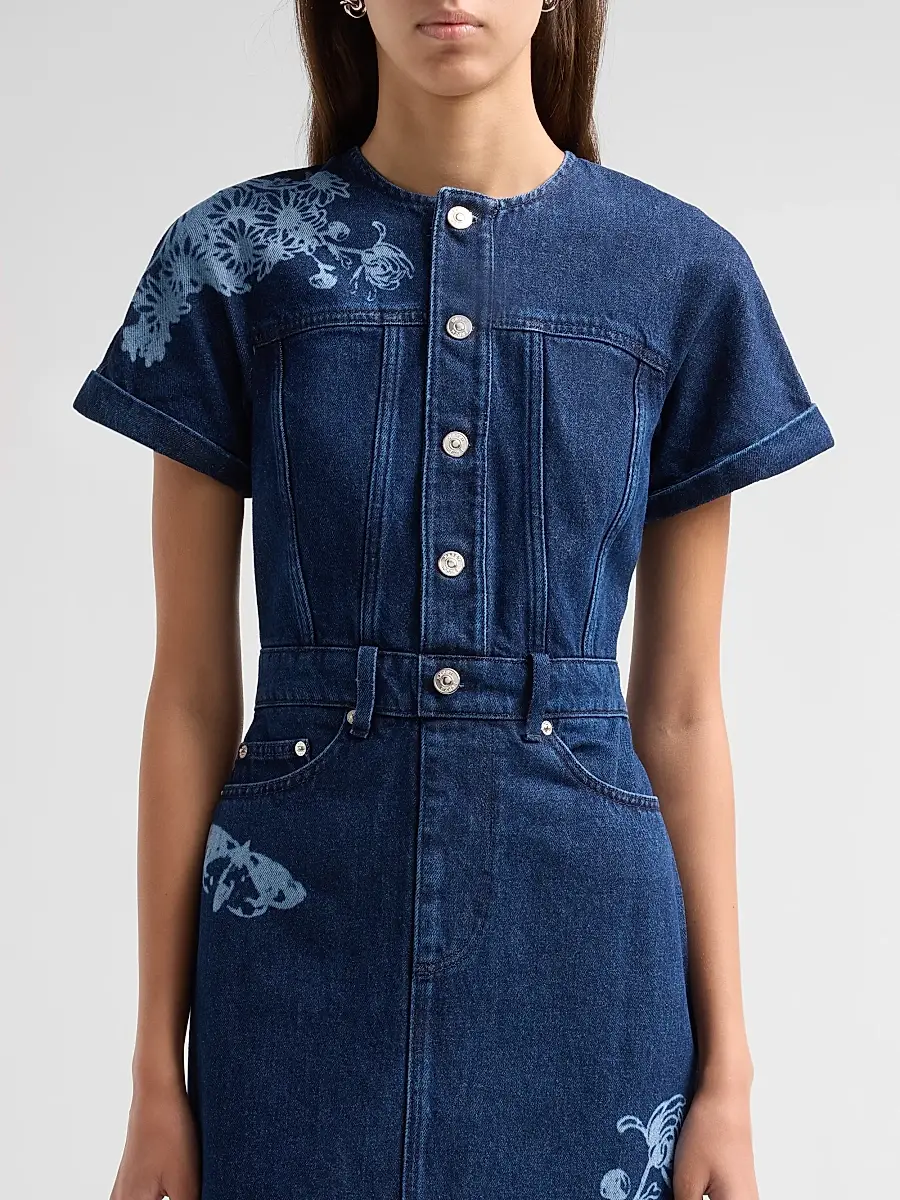 Erdem Women's Floral Denim Midi Dress | Thumbnail 5 Erdem Women's Floral Denim Midi Dress | Thumbnail 5