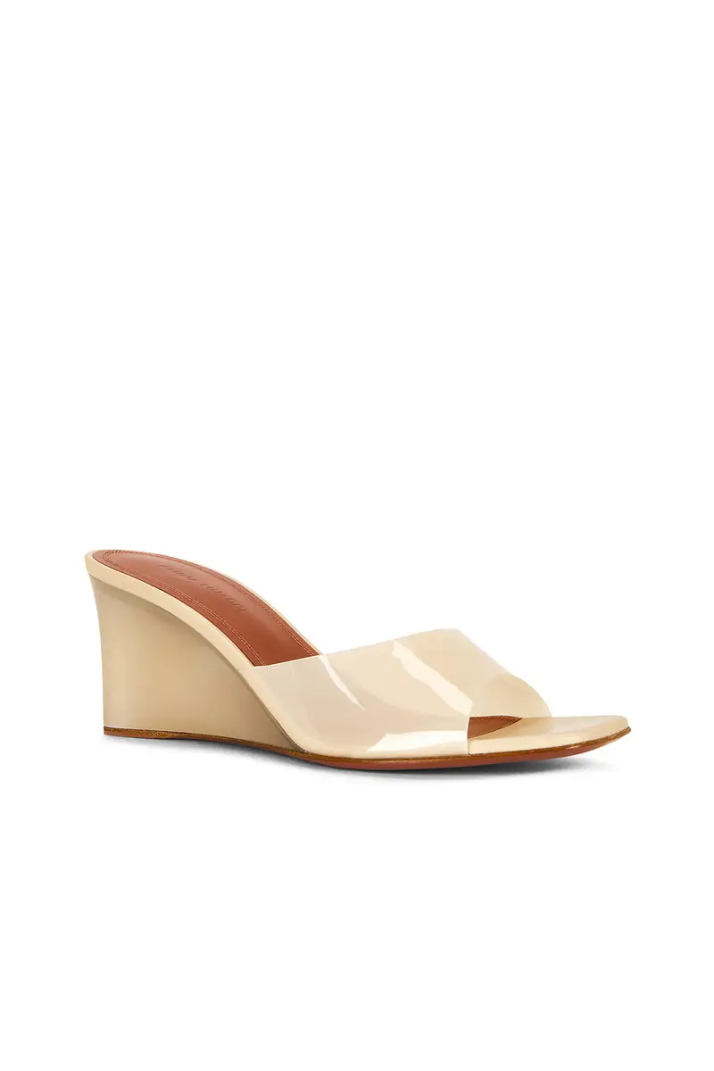 Amina Muaddi Lupita 70 Glass Wedge Sandal | Thumbnail 2 Amina Muaddi Lupita 70 Glass Wedge Sandal | Thumbnail 2