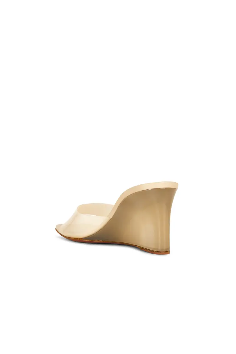 Amina Muaddi Lupita 70 Glass Wedge Sandal | Thumbnail 3 Amina Muaddi Lupita 70 Glass Wedge Sandal | Thumbnail 3