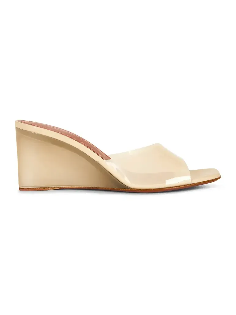 Amina Muaddi Lupita 70 Glass Wedge Sandal