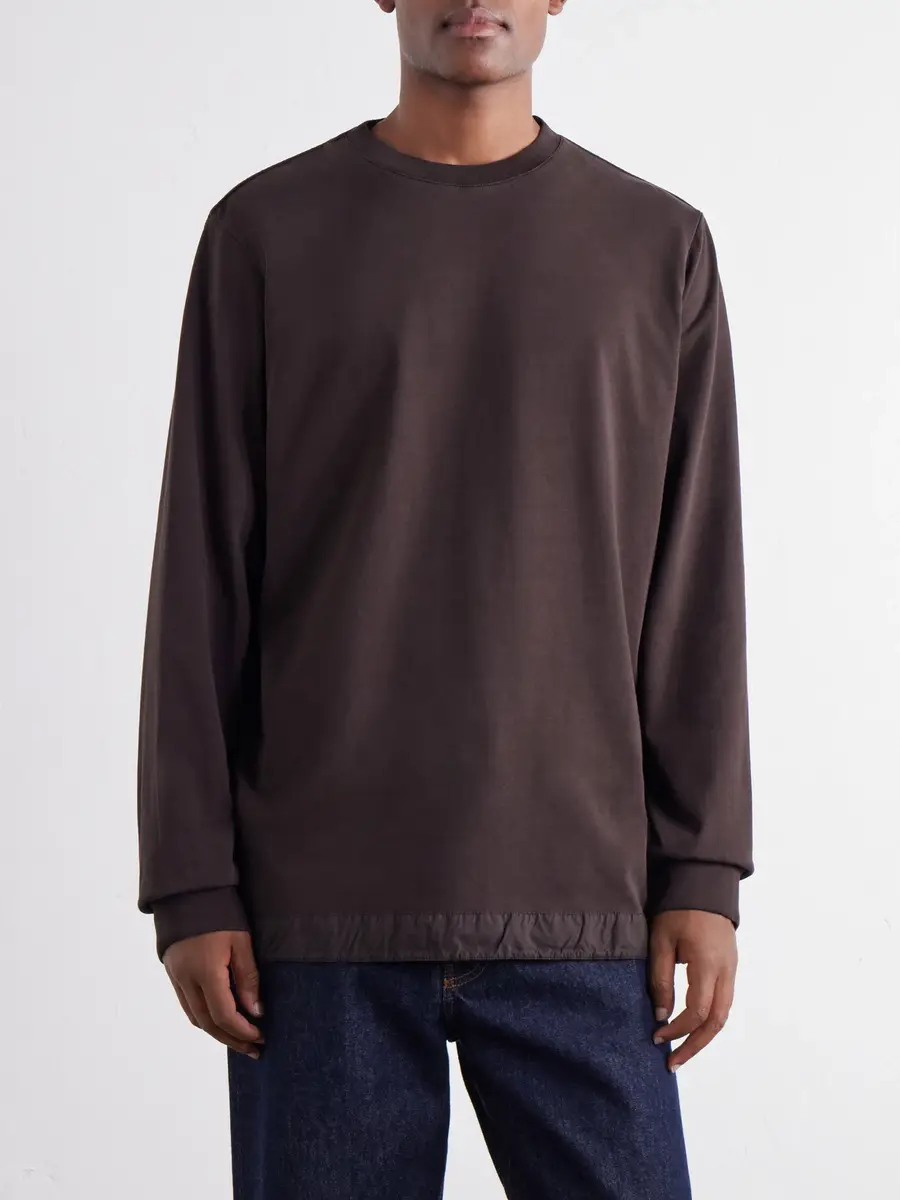 Casey Casey Felix Gabardine-Trimmed Cotton-Jersey T-Shirt - Men | Thumbnail 3 Casey Casey Felix Gabardine-Trimmed Cotton-Jersey T-Shirt - Men | Thumbnail 3