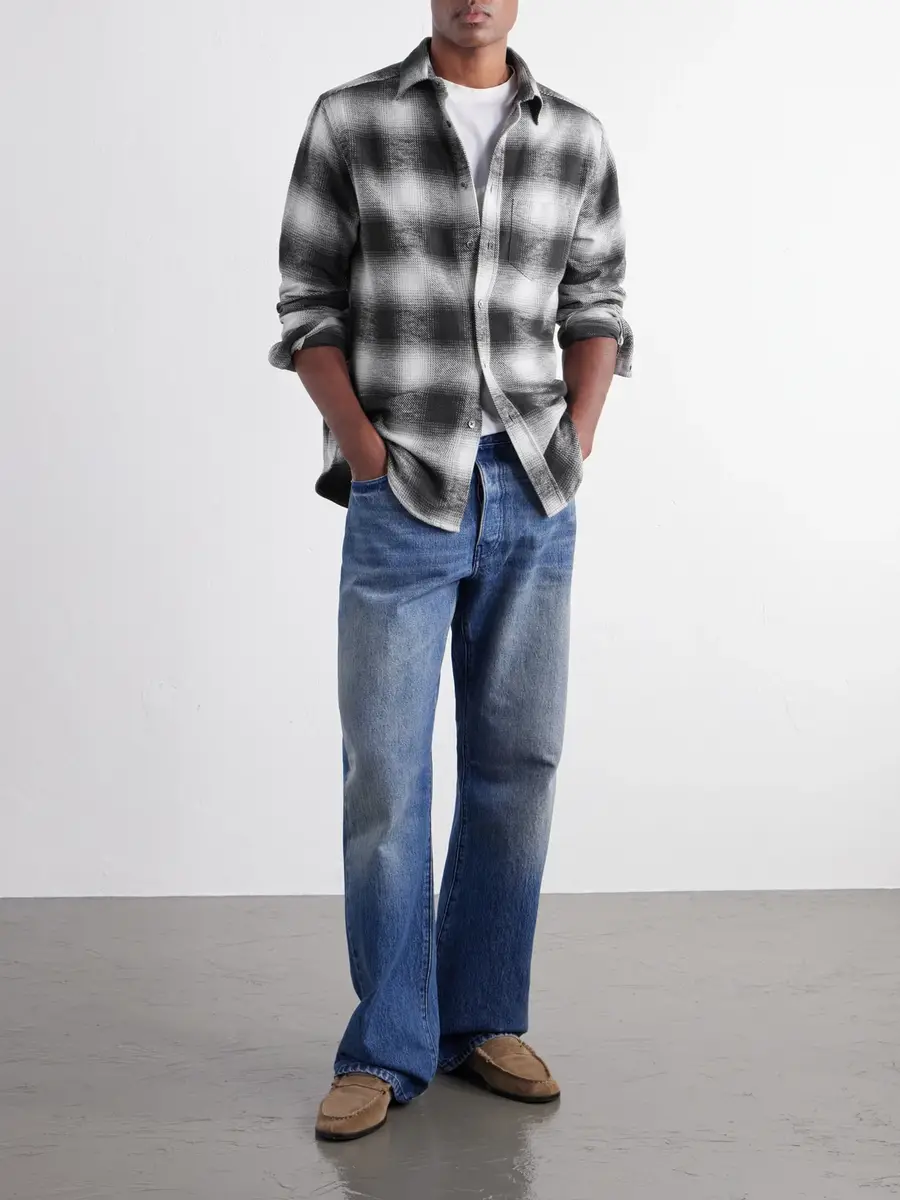 Portuguese Flannel Dune Checked Cotton-Flannel Shirt - Men | Thumbnail 2 Portuguese Flannel Dune Checked Cotton-Flannel Shirt - Men | Thumbnail 2