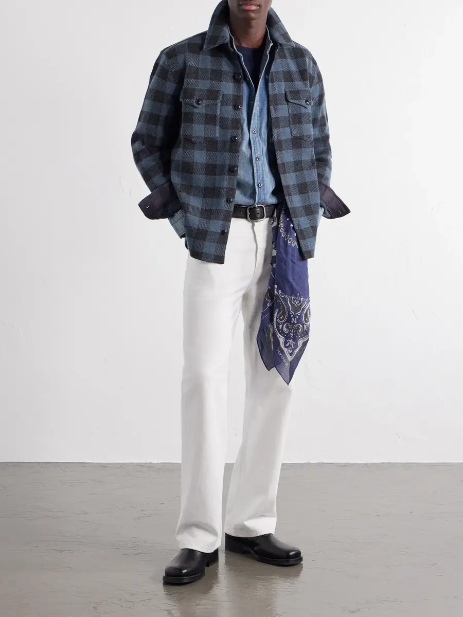 RRL Checked Wool-Matlock Overshirt - Men | Thumbnail 2 RRL Checked Wool-Matlock Overshirt - Men | Thumbnail 2