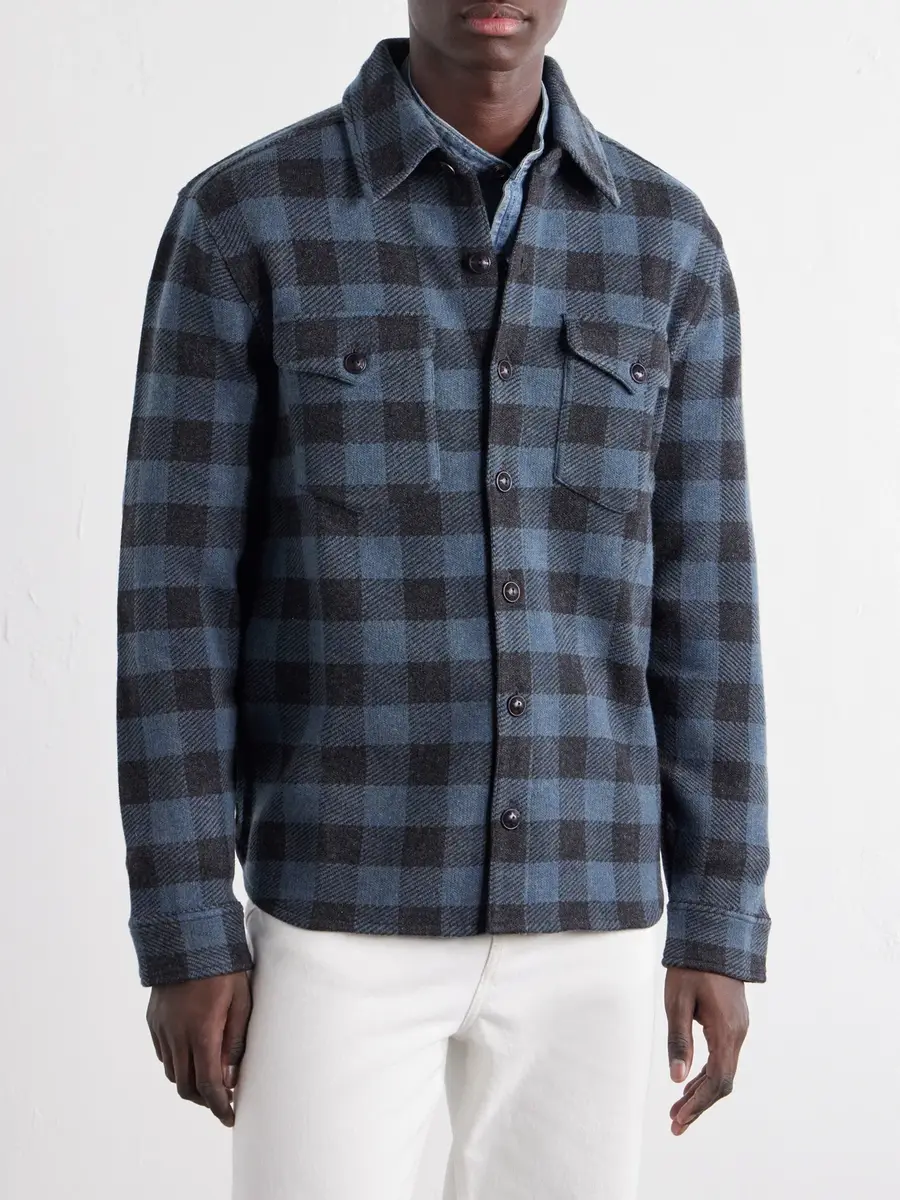 RRL Checked Wool-Matlock Overshirt - Men | Thumbnail 3 RRL Checked Wool-Matlock Overshirt - Men | Thumbnail 3