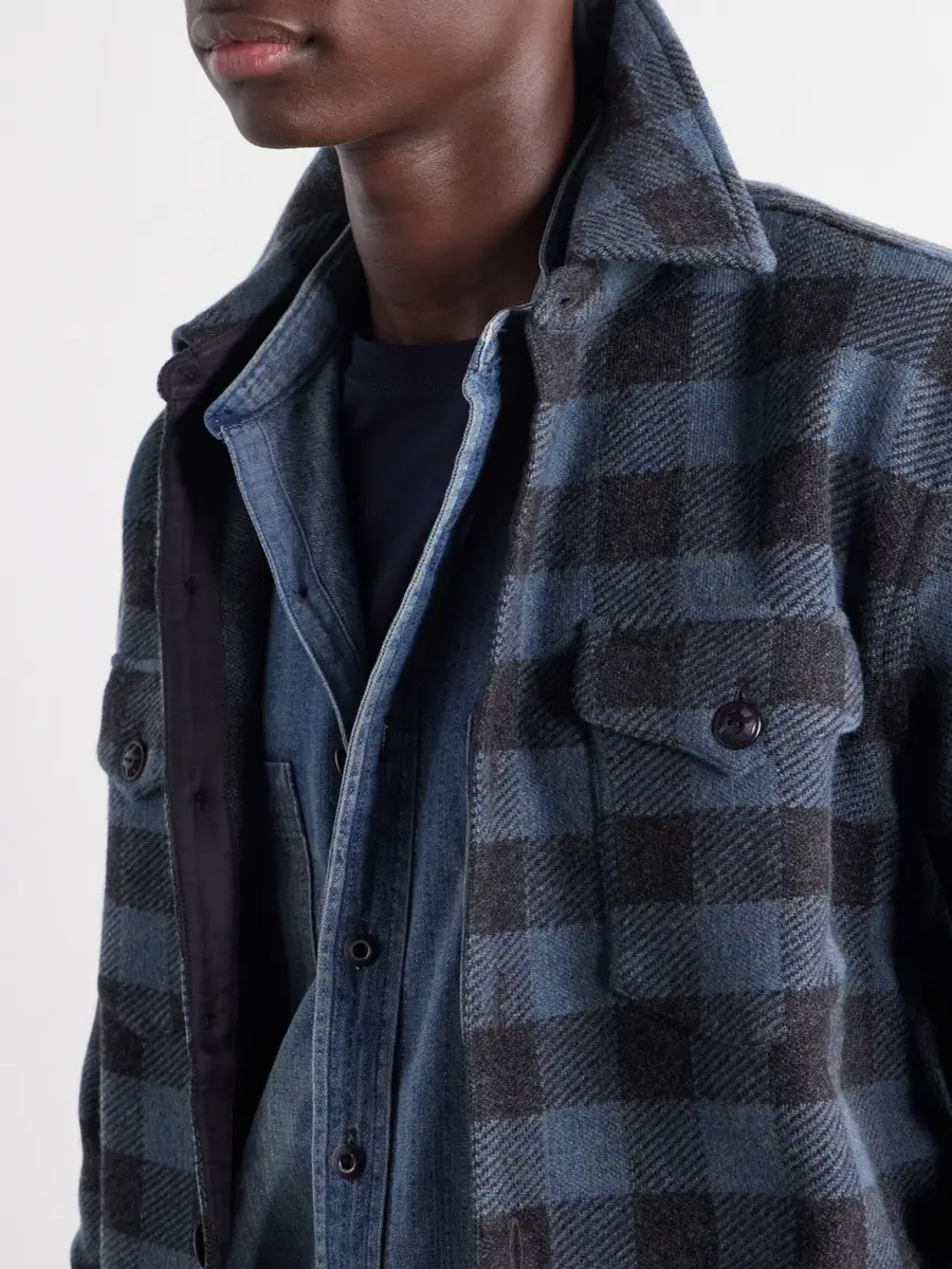 RRL Checked Wool-Matlock Overshirt - Men | Thumbnail 5 RRL Checked Wool-Matlock Overshirt - Men | Thumbnail 5