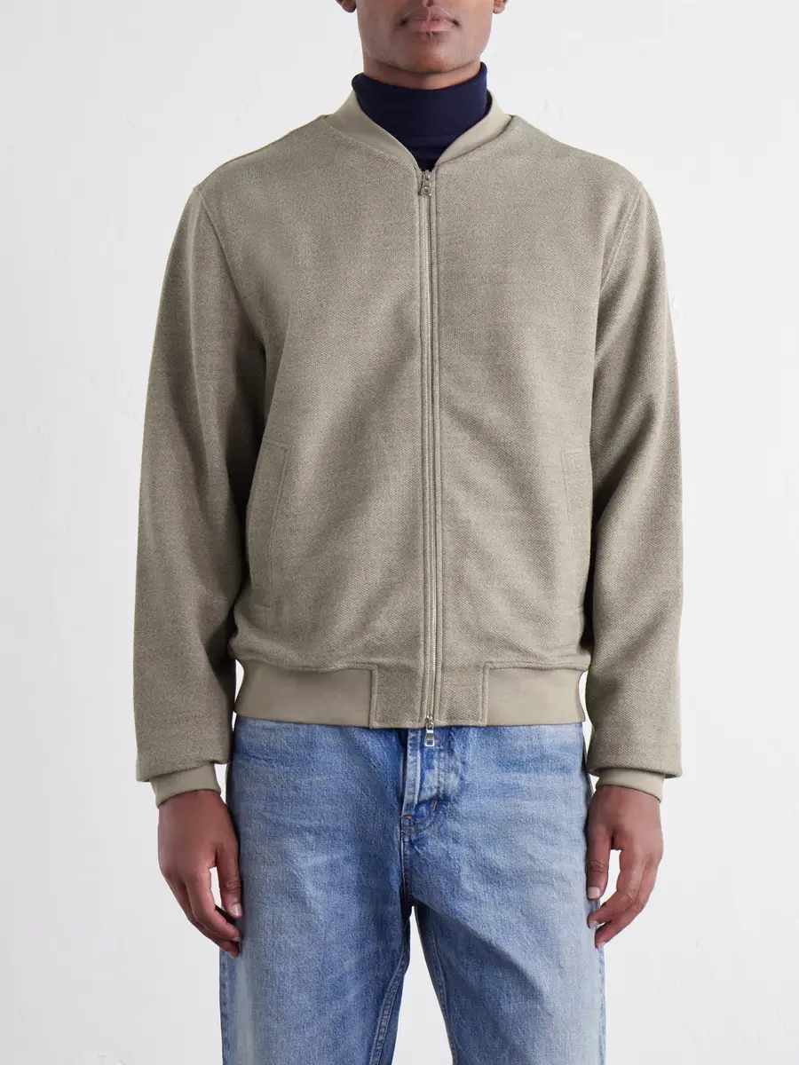 MR P. Wool-Blend Piqué Bomber Jacket - Men | Thumbnail 3