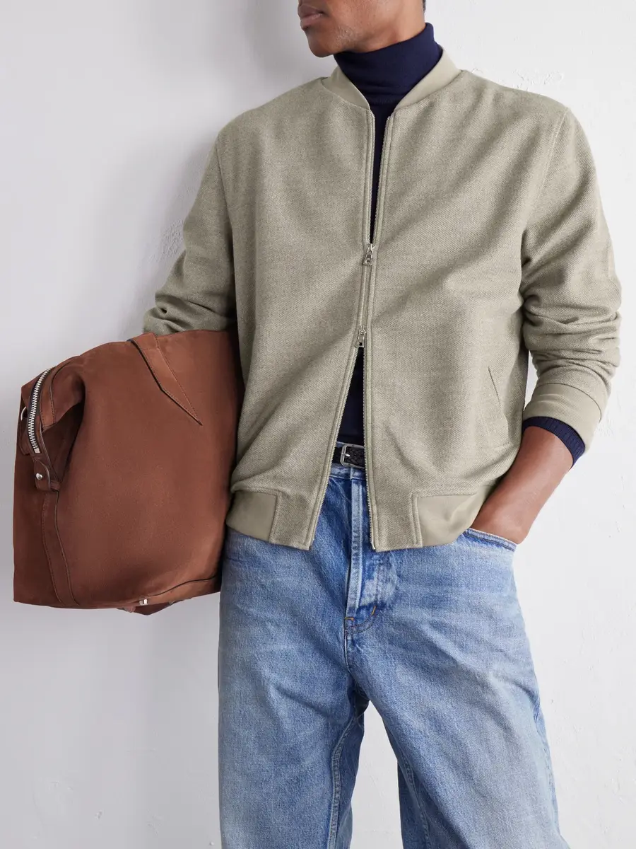 MR P. Wool-Blend Piqué Bomber Jacket - Men | Thumbnail 5