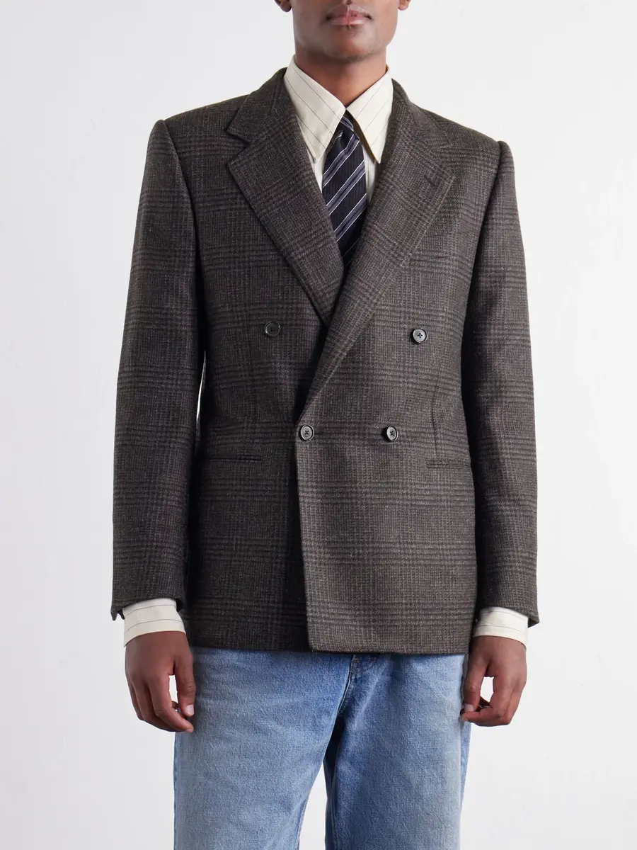 Husbands Double-Breasted Prince Of Wales Merino Wool-Twill Blazer - Men | Thumbnail 3 Husbands Double-Breasted Prince Of Wales Merino Wool-Twill Blazer - Men | Thumbnail 3