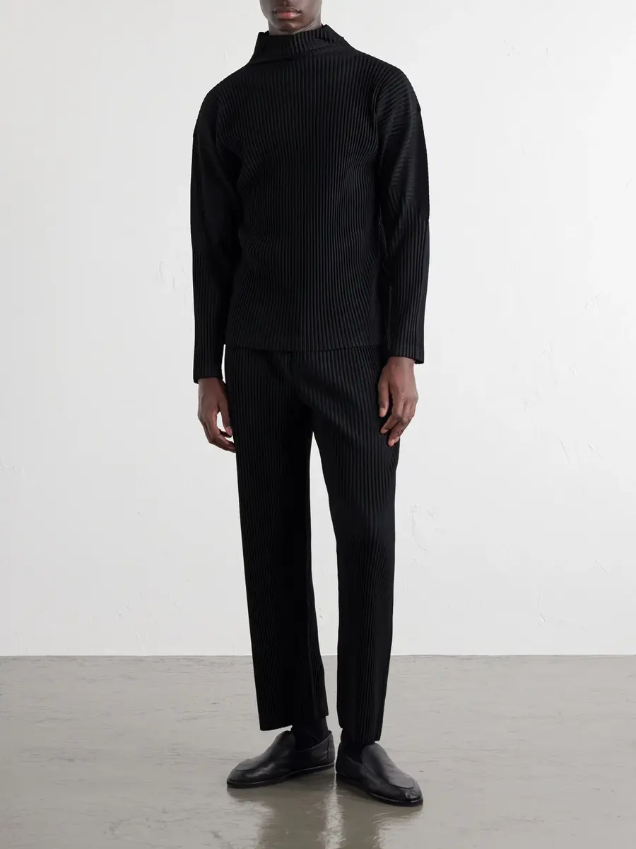 Homme Plissé Issey Miyake Pleated Mock Neck T-Shirt - Men | Thumbnail 2 Homme Plissé Issey Miyake Pleated Mock Neck T-Shirt - Men | Thumbnail 2