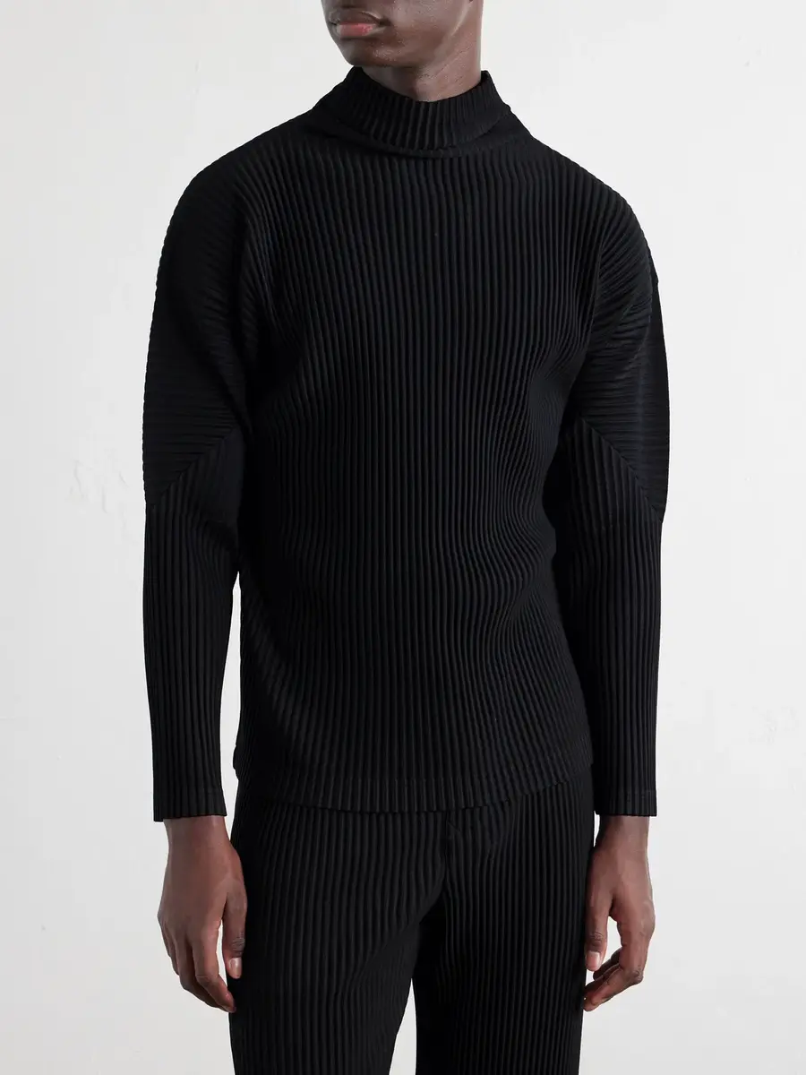 Homme Plissé Issey Miyake Pleated Mock Neck T-Shirt - Men | Thumbnail 3 Homme Plissé Issey Miyake Pleated Mock Neck T-Shirt - Men | Thumbnail 3