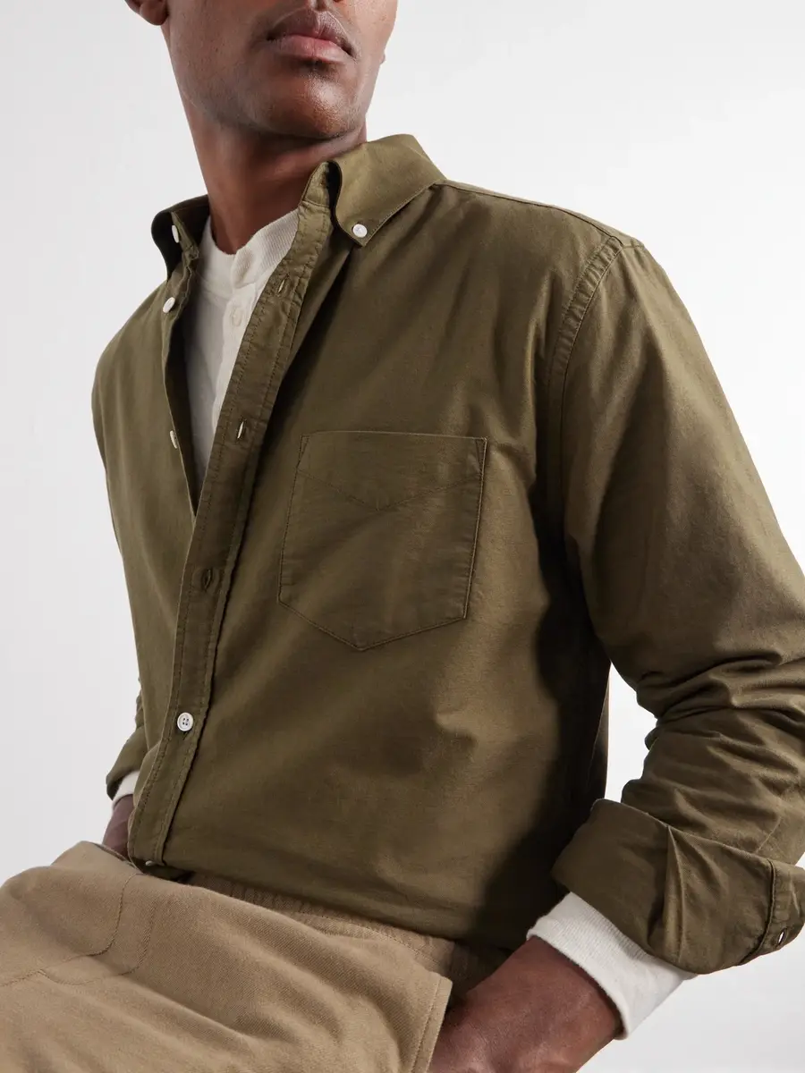Portuguese Flannel Belavista Button-Down Collar Cotton Shirt - Men | Thumbnail 5