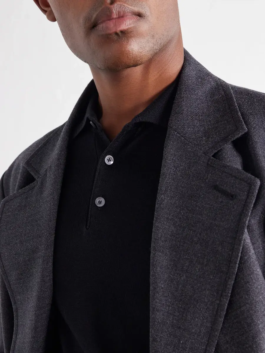 PIACENZA 1733 Wool and Silk-Blend Polo Sweater - Men | Thumbnail 5 PIACENZA 1733 Wool and Silk-Blend Polo Sweater - Men | Thumbnail 5