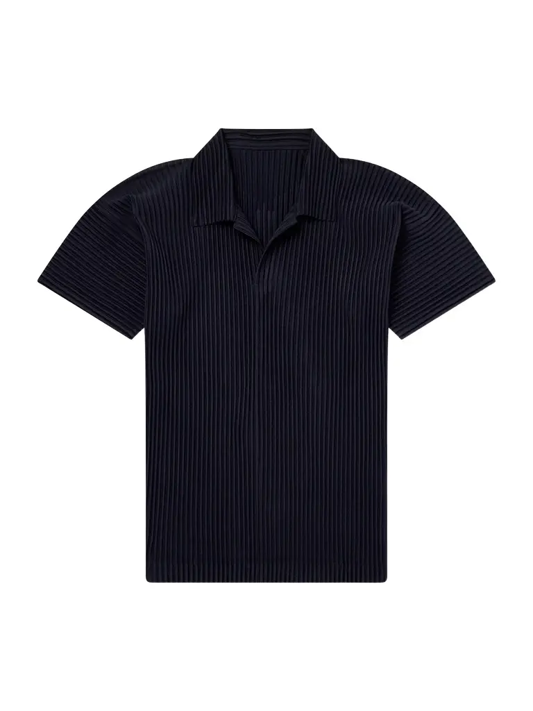 Homme Plissé Issey Miyake Pleated Polo Shirt - Men | Image 1 Homme Plissé Issey Miyake Pleated Polo Shirt - Men | Image 1