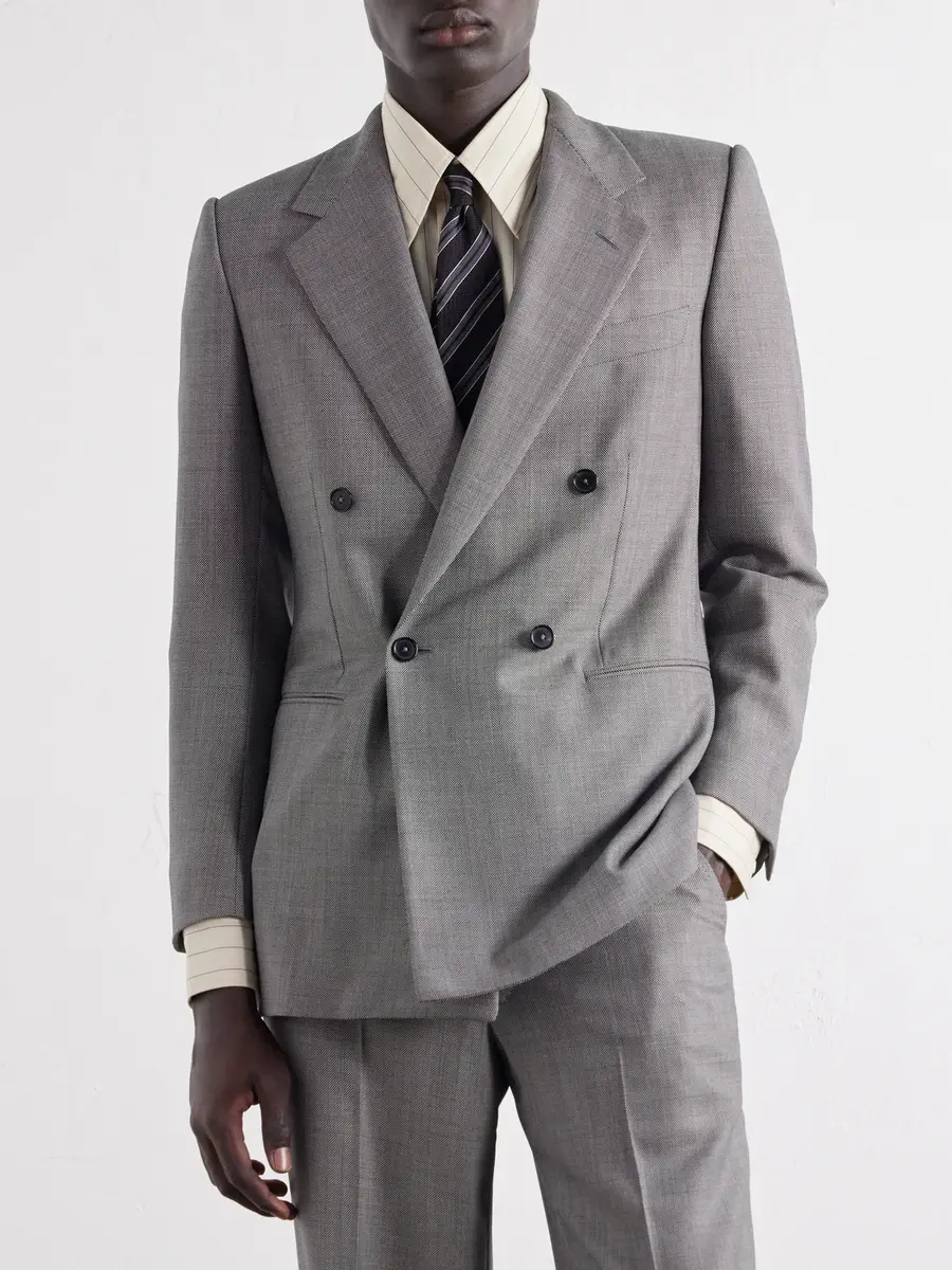 Husbands Double-Breasted Birdseye Wool Suit - Men | Thumbnail 3 Husbands Double-Breasted Birdseye Wool Suit - Men | Thumbnail 3